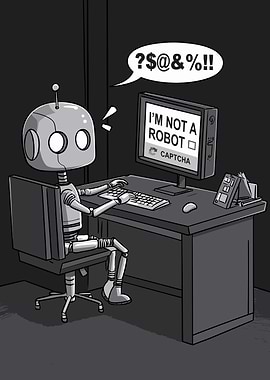 Robot Problem Satire Meme Captcha Struggle