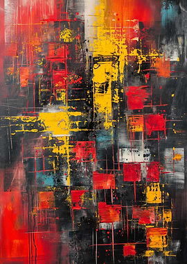 Abstract Grid Painting