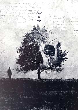 The Eternal Cycle – Surreal Monochrome Artwork of Life, Death, and Rebirth