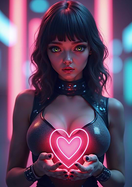 Neon Heart Girl