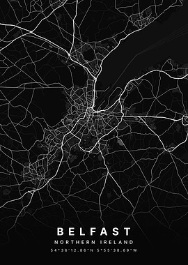 Belfast Northern Ireland City Map