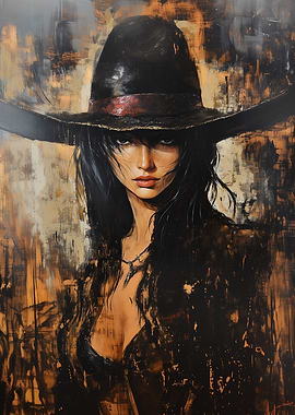 Woman in Wide-Brimmed Hat