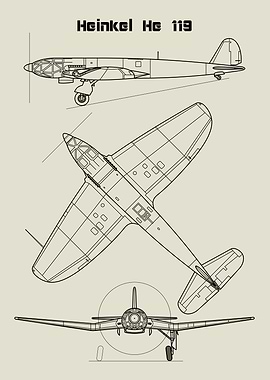 Heinkel He 119 Airplane Blueprint