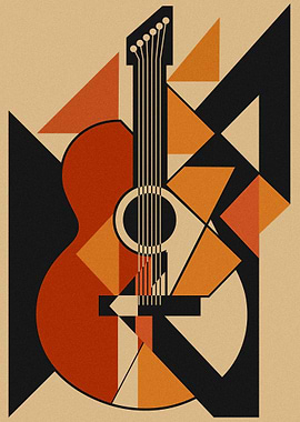 Geometric Guitar Art