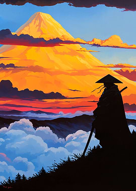 Samurai and Mountain