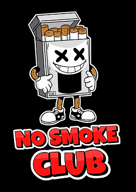 Funny anti-smoking cartoon cigarette box mascot illustration