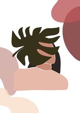 Abstract Woman with Leaf