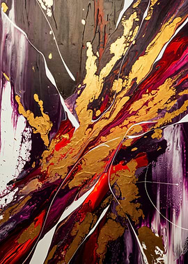 Abstract Gold & Purple Painting