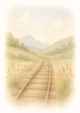 Train Tracks Through Hills