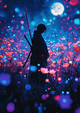 Samurai in a Field of Light