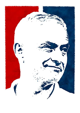 Silhouette Portrait with Red and Blue