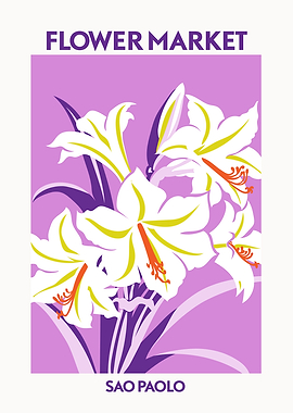 Sao Paolo Flower Market Poster