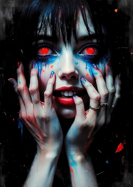 Woman with Red Eyes