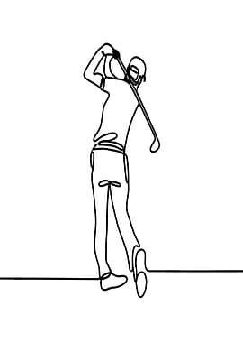 Golf Swing Line Art