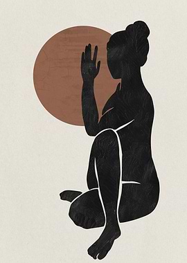 Silhouette Woman Art Print