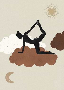 Yoga Silhouette on Clouds