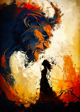 beauty and the beast - Woman Facing Demon