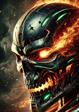 Burning Skull Robot: Flameborn Overlord of Steel