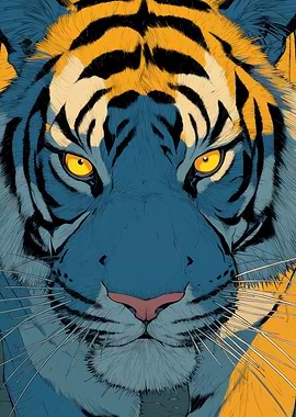 Blue Tiger Portrait