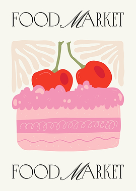 Food Market Cake Illustration