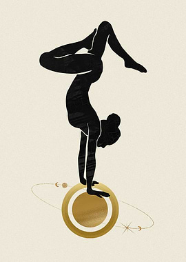 Yoga Silhouette on Planet