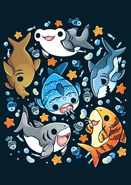 Cute Shark Squad