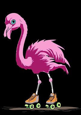 Flamingo Roller Skating