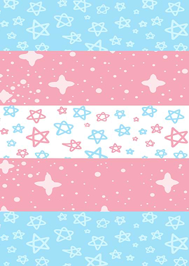 Transgender Pride Stars Pattern