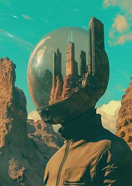 Futuristic Helmet Reflection