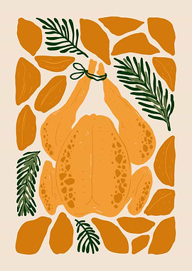 Roasted Chicken Illustration