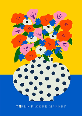 Dot Vase with Flowers