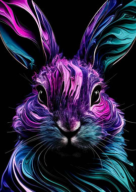 Abstract Rabbit Portrait