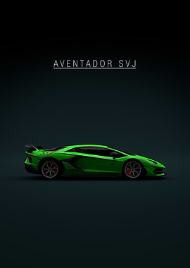 Green Lamborghini Aventador SVJ