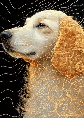 Golden Retriever Line Art Animal