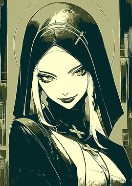 Anime Nun Illustration