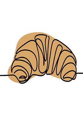 Croissant Line Art