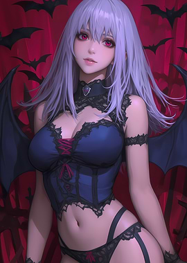 Anime Vampire Girl Gaming