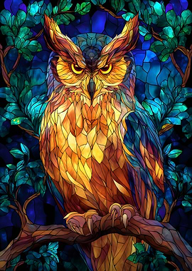 Stained Glass Owl