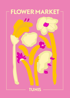Tunis Flower Market Poster