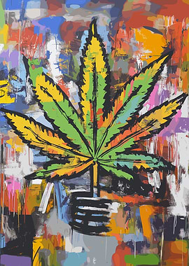 Cannabis Leaf Abstract Art