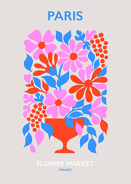 Paris Flower Market Poster
