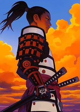 Samurai Warrior at Sunset