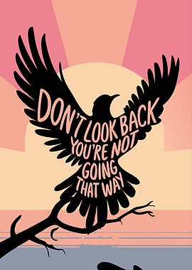 Don't Look Back Motivational Quote – Flying Bird Freedom Inspirational