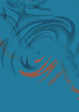 Abstract Dynamic Swirls in Blue