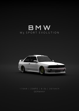 Front BMW M3 E30 Evo 3 White - Specs