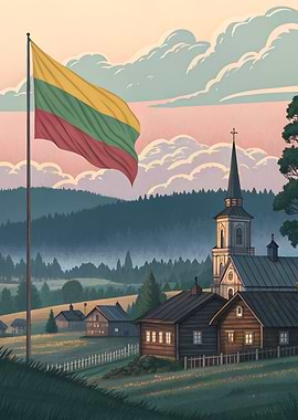 Lithuanian Village Sunset