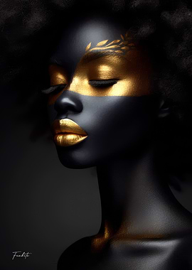 Golden Face Art