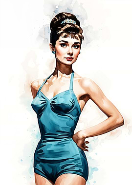 Audrey Hepburn Watercolor