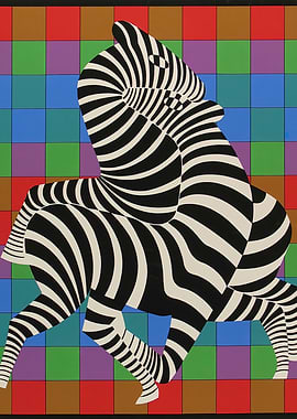 Victor Vasarely Zebra Abstract Art