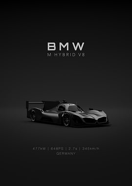 Black BMW M Hybrid V8 Front Specs
